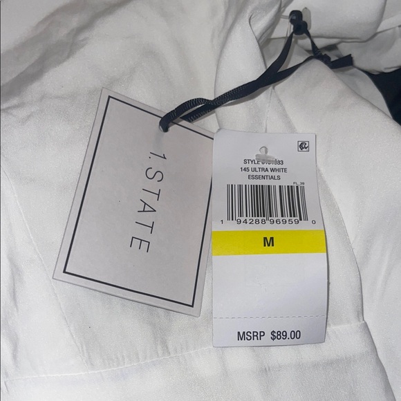 1.STATE Women's V-Neck Tiered Bubble Puff Sleeve Mini Dress - Picture 2 of 4